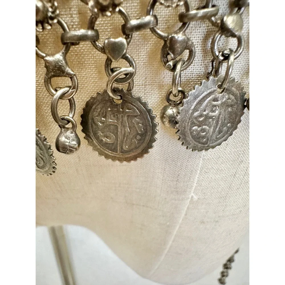 Silver Tone Coin Fringe Chain Belt‎ Womens Boho Festival Waist Chain Belly Dance